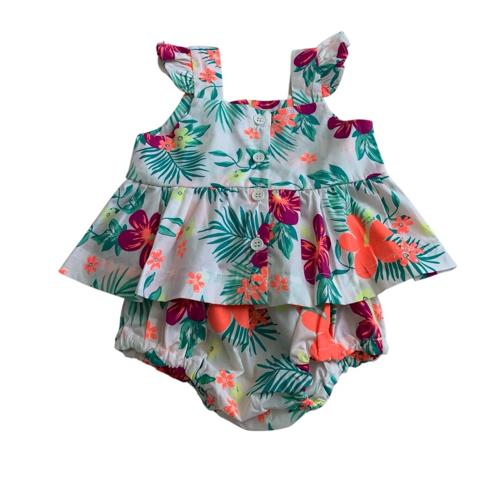 Floral Baby Matching Set with Ruffle Straps